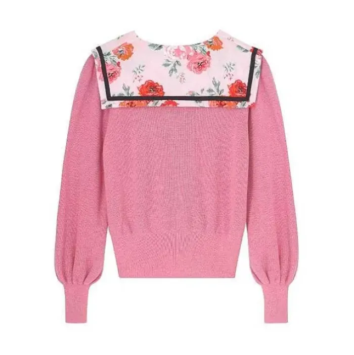 Cath Kidston Tops*Acid Rose Sailor Collar Knit Cardigan