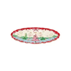 Cath Kidston Cooking & Dining*Christmas Oval Scallop Serving Platter