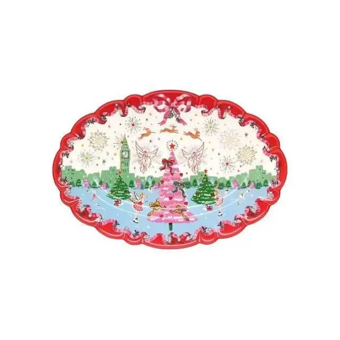 Cath Kidston Cooking & Dining*Christmas Oval Scallop Serving Platter