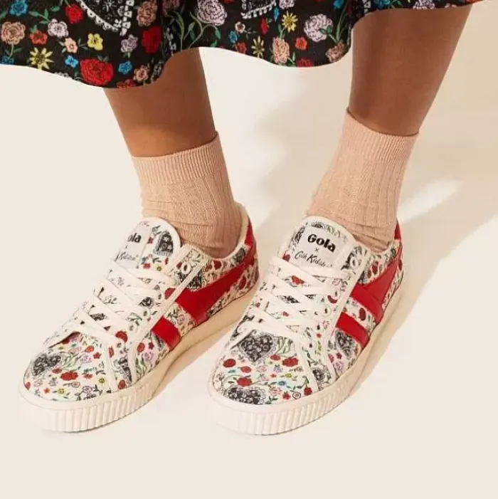 Cath Kidston Footwears*Floral Heart Frill Gola Tennis Mark Cox