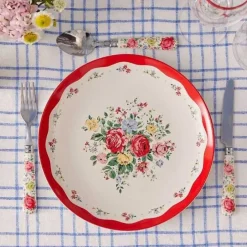 Cath Kidston Online Exclusive*Hampstead Rose Red 16Pc Cutlery Set
