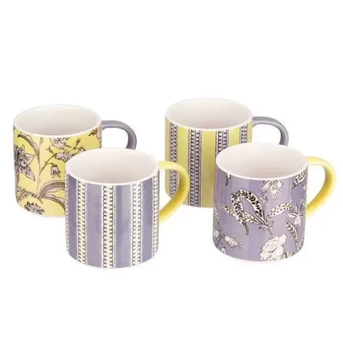 Cath Kidston Mugs*London Wisteria Set Of 4 Stacking Mugs