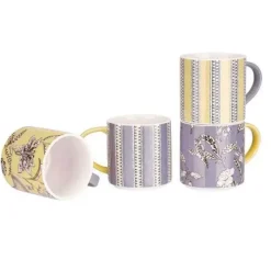 Cath Kidston Mugs*London Wisteria Set Of 4 Stacking Mugs