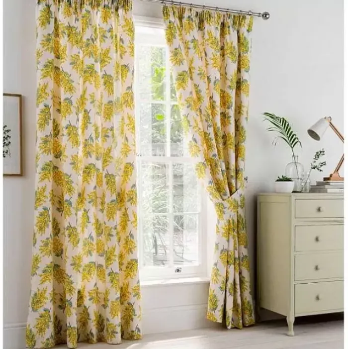 Cath Kidston Bedding Set & Curtains*Mimosa Flower Lined Curtains - 117Cm X 229Cm