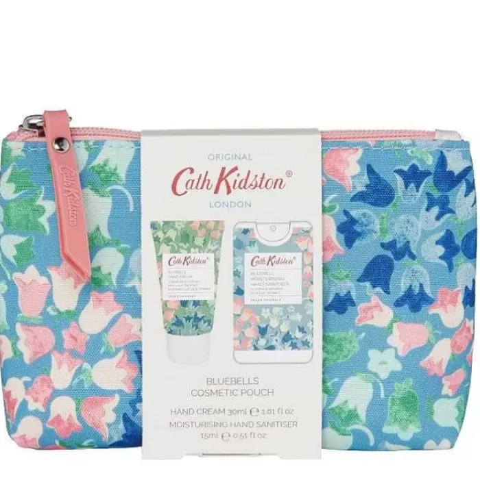 Cath Kidston Face Coverings & Anti-Bacterial*Painted Bluebell Cosmetic Pouch (With 30Ml Hand Cream And 15Ml Moisturising Antibacterial Hand Spray)