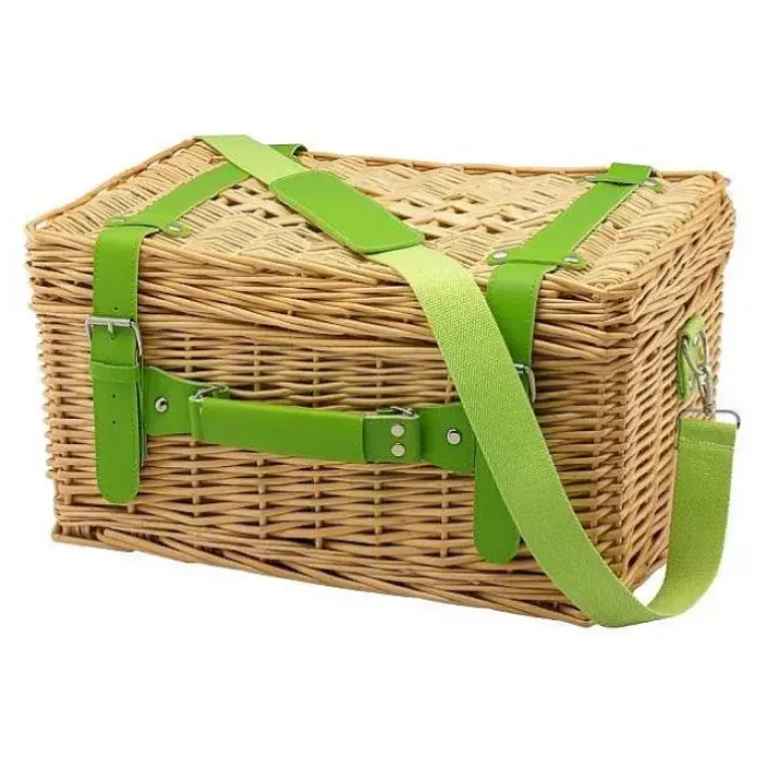 Cath Kidston Picnic Essentials*Paper Birds 4 Person Natural Wicker Picnic Basket