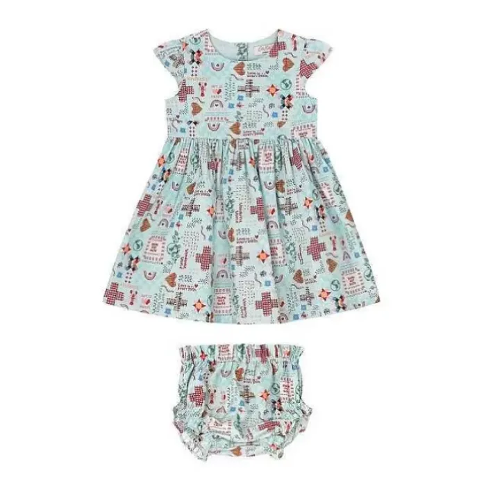 Baby Cath Kidston Baby Clothing*Patchwork Ditsy Baby Tie Back Dress