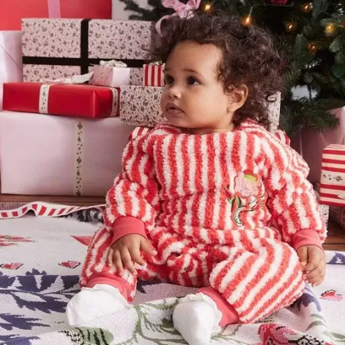 Baby Cath Kidston Baby Clothing*Rose Embroidery Baby Fleece Romper Suit