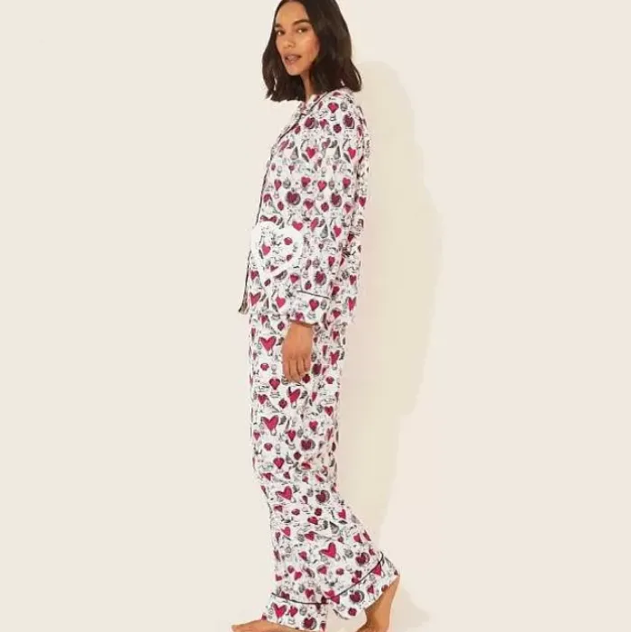 Cath Kidston Nightwear*Shape My Heart Long Woven Pj Set