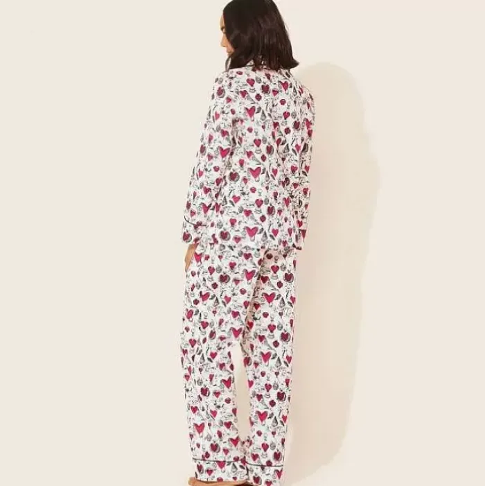 Cath Kidston Nightwear*Shape My Heart Long Woven Pj Set