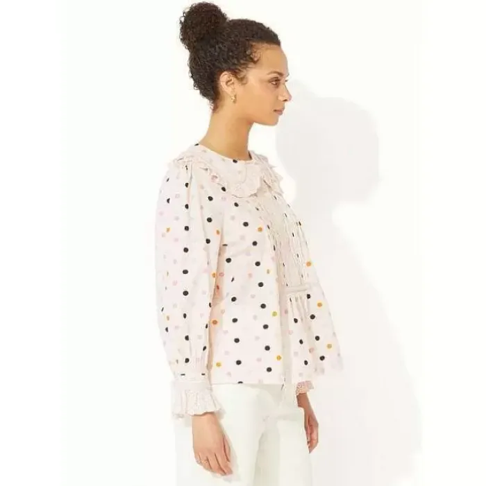 Cath Kidston Tops*Spot Ruffle Collar Blouse