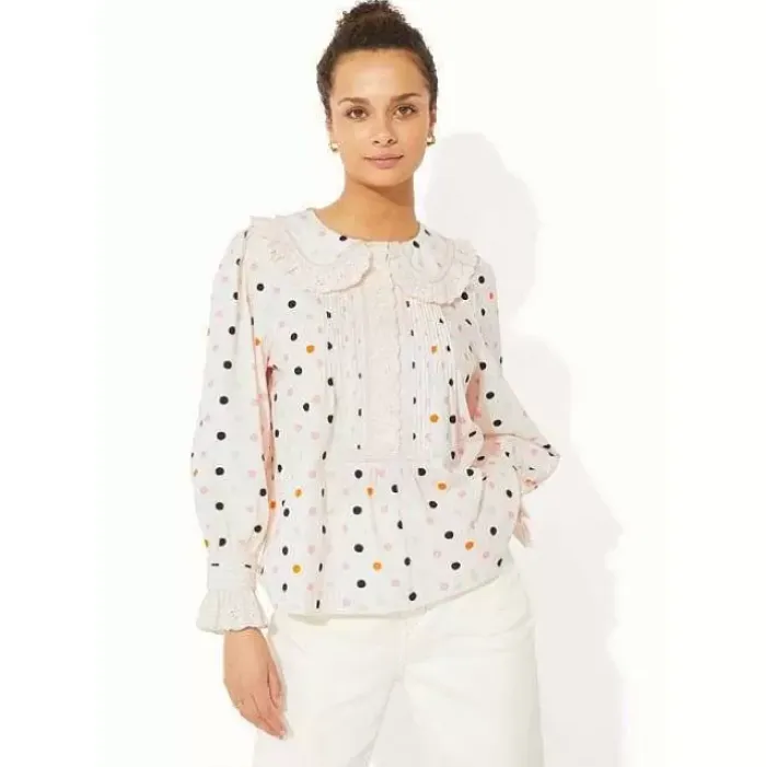 Cath Kidston Tops*Spot Ruffle Collar Blouse