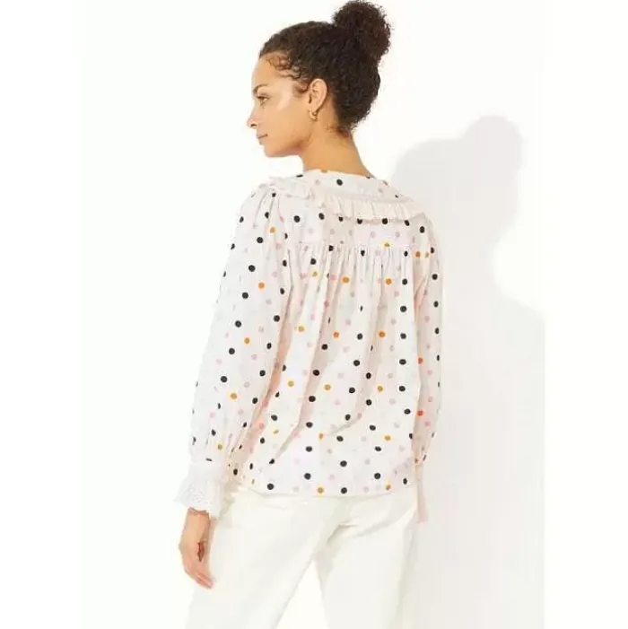 Cath Kidston Tops*Spot Ruffle Collar Blouse