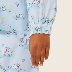 Kids Cath Kidston Kidswear*Spring Bunnies And Lambs Peter Pan Collar Woven Pj Set