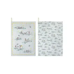 Cath Kidston Aprons & Tea Towels & Gloves*Spring Bunnies And Lambs Set Of 2 Tea Towels