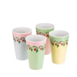Cath Kidston Picnic Essentials*Strawberry 4Pk Melamine Picnic Tumblers
