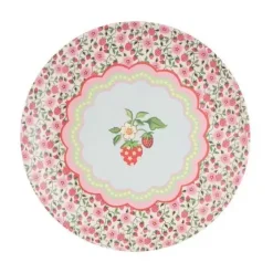 Cath Kidston Picnic Essentials*Strawberry 4Pk Melamine Picnic Dinner Plates